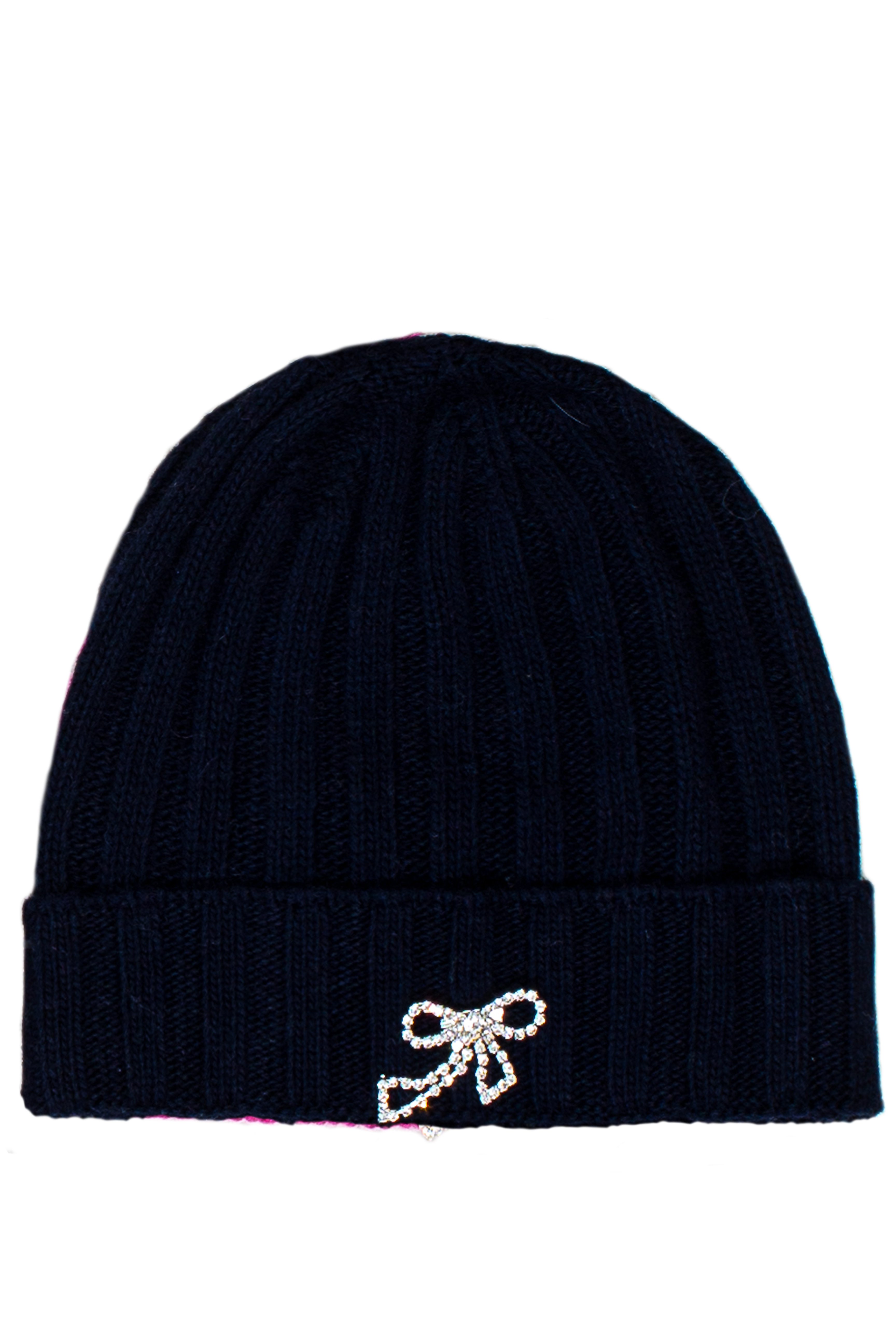 CAPPELLO MAGLIA CON FIOCCO GIOIELLO, TG UNICA - NAVY